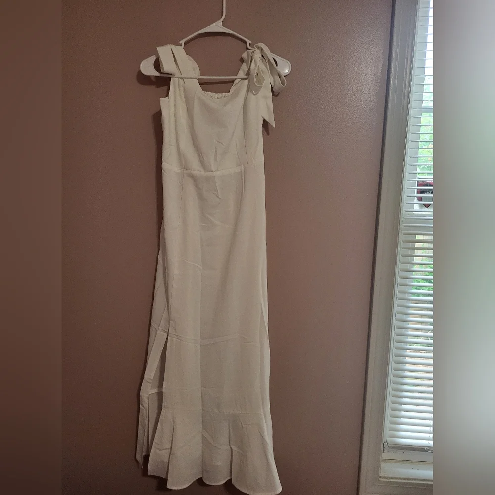 LYANER Spaghetti Strap Sleeveless dress High Waist Split Ruffle - Picture 5 of 6